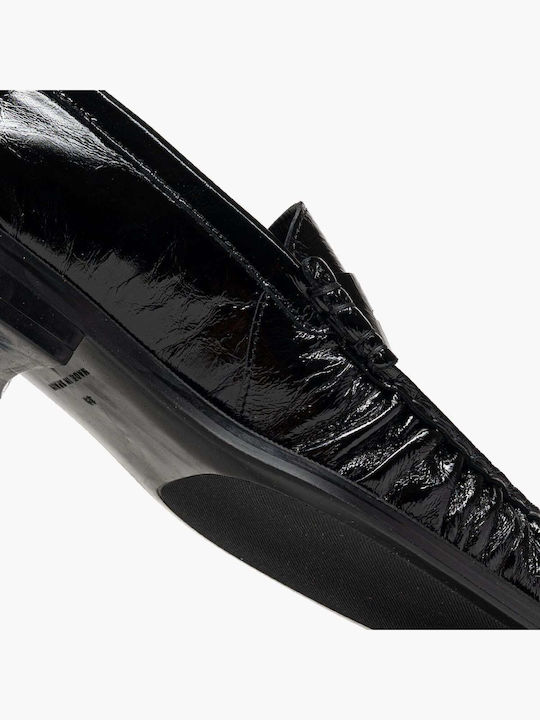 Δερμάτινα Γυναικεία Loafers σε Μαύρο Χρώμα