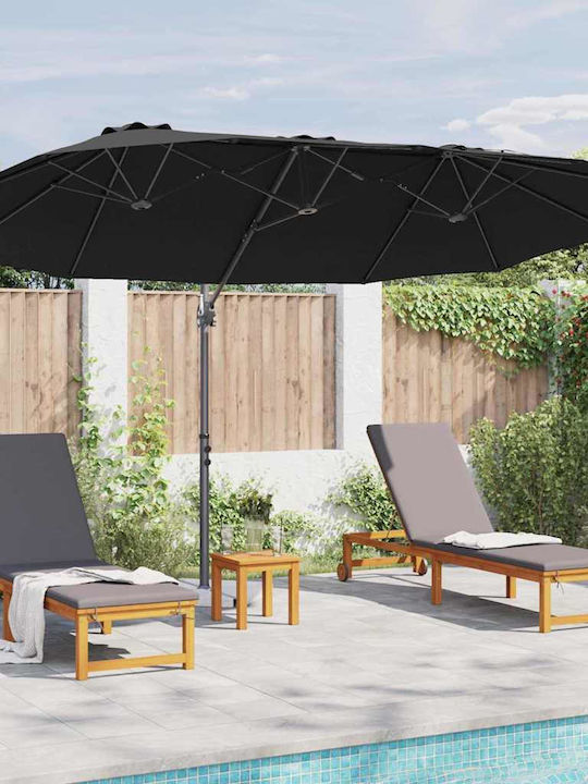 Umbrella Floor Metal Black 3.72x1.98m