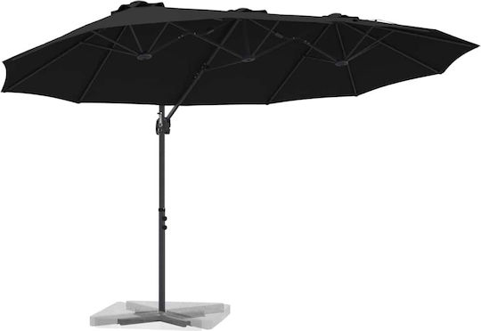 Umbrelă Metalică Neagră 3.72x1.98xÎnălțime 2.43m