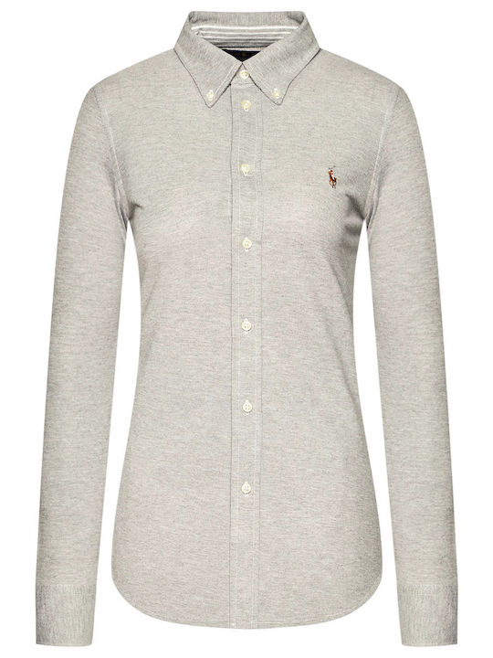 Women's Pique Long Sleeve Shirt Grey Heather