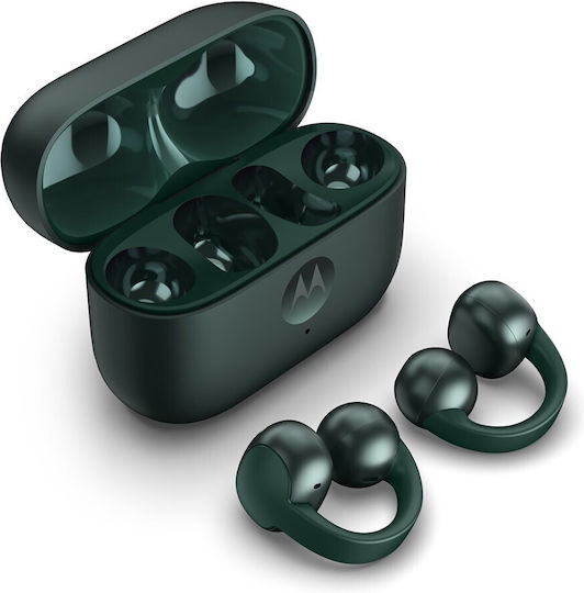 Motorola Moto Buds Loop Bluetooth Handsfree Ακουστικά με Αντοχή στον Ιδρώτα και Θήκη Φόρτισης Πράσινα