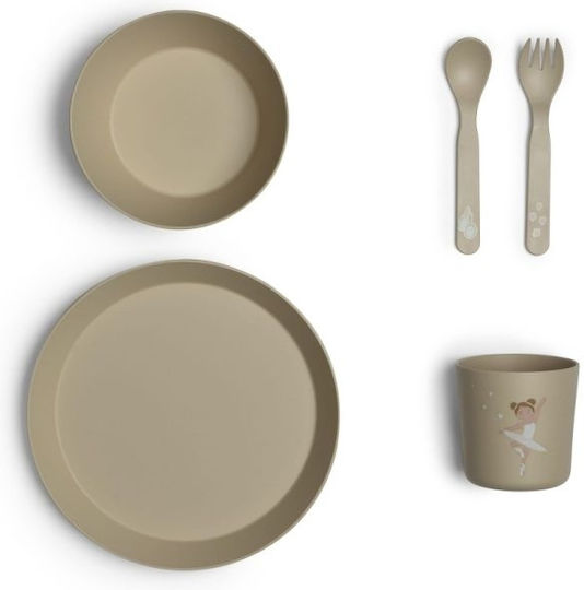Citron Feeding Set made of Melamine Beige 5pcs