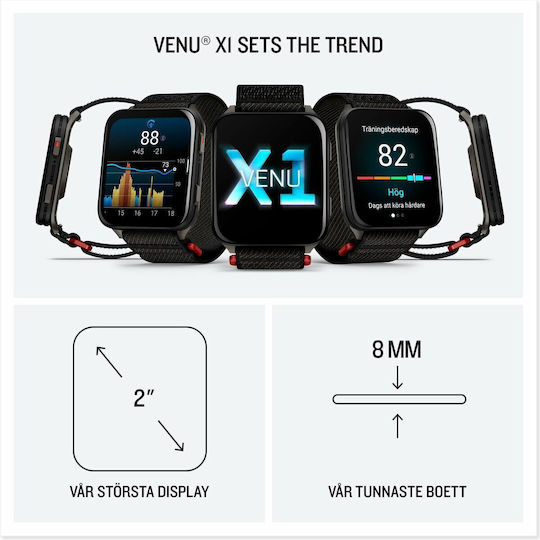Garmin Venu X1 Titanium 46mm Waterproof Smartwatch with Heart Rate Monitor (Black with Slate Titanium)