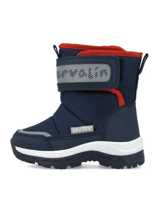 Kids Snow Boots with Velcro Blue