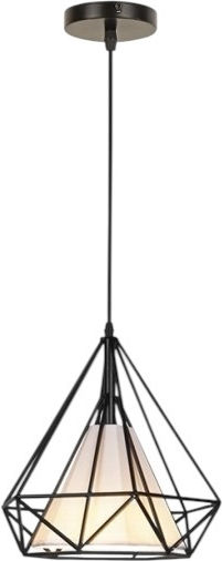 Diamond Hängelampe Schwarz Schiene 28x28cm.