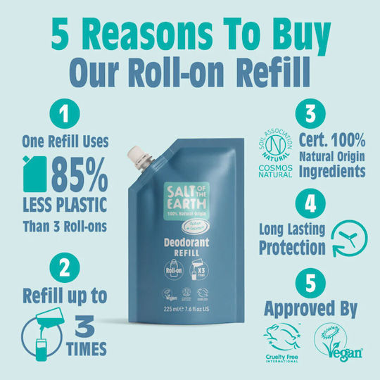Salt of the Earth Salt Earth Αποσμητικό Refill Χωρίς Αλουμίνιο 225ml