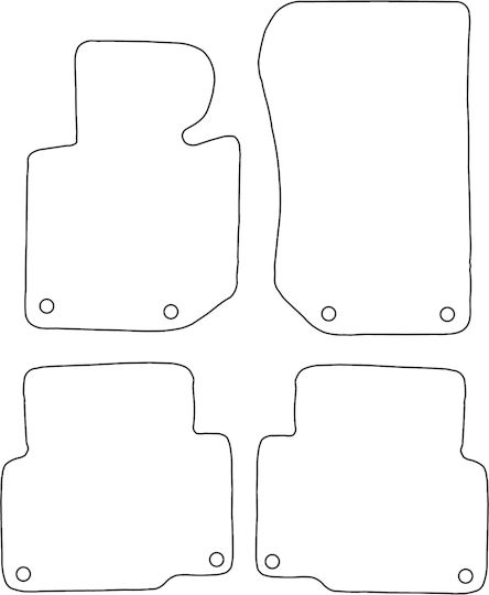 Moltico Σετ Μπροστινά και Πίσω Πατάκια Universal 4τμχ BMW Σειρά 3 / E36 Κόκκινα