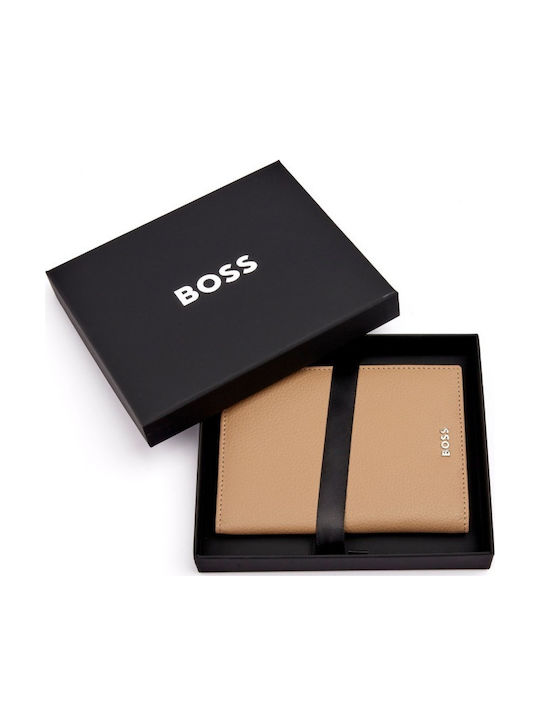 Hugo Boss Grained Leather Passport Case Camel