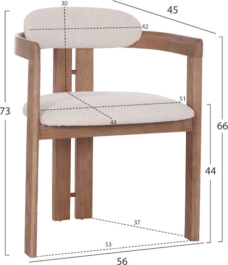Πολυθρόνα Τραπεζαρίας Kall 56x45x73εκ. Πολυθρόνα Τραπεζαρίας Kall 56x45x73εκ.