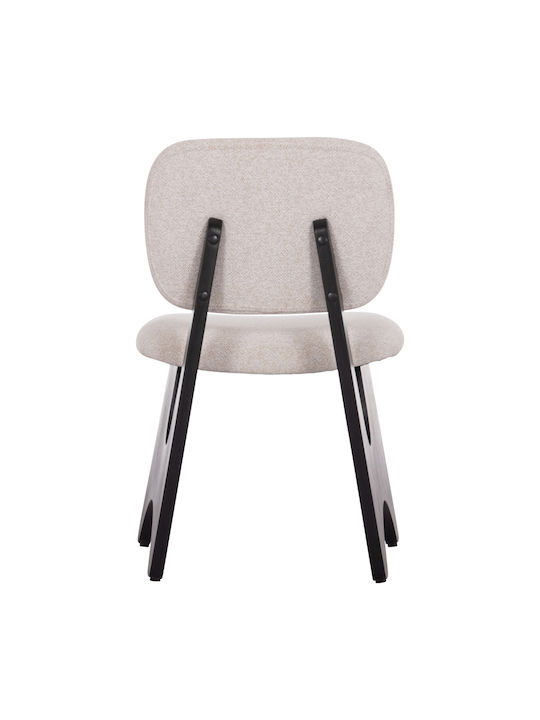 Bellisi Dining Room Fabric Chair Ecru, Black 53x56x78cm 2pcs