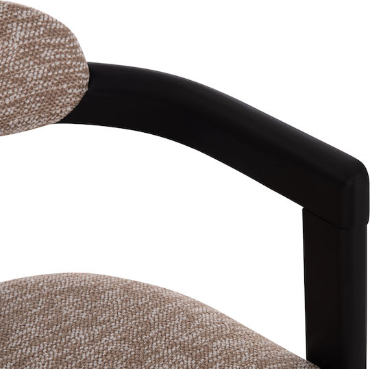 Kall Πολυθρόνες Τραπεζαρίας με Υφασμάτινη Επένδυση Καφέ, Μαύρο 2τμχ 56x45x73εκ.