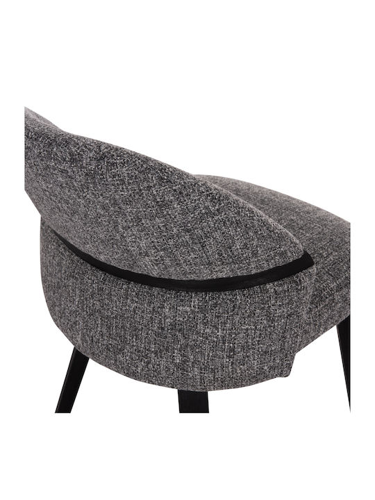 Dekker Dining Room Fabric Chair Black, Grey 50x60x80cm 2pcs