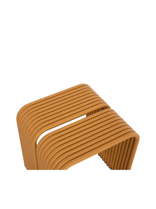 Stool For Living Room Metallic Intrepid Mustard 40x38x42cm