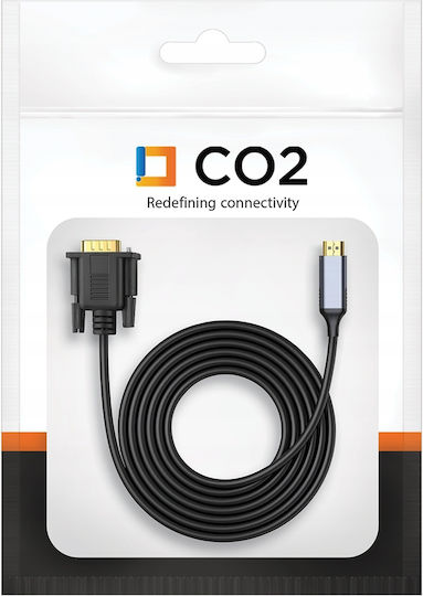 Cable HDMI male - VGA male 2m Γκρι