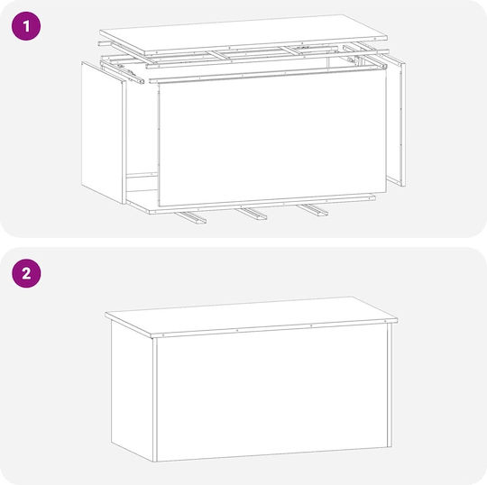 vidaXL Metallisch Aufbewahrungsbox mit Deckel 100x50.5x50cm 1Stück