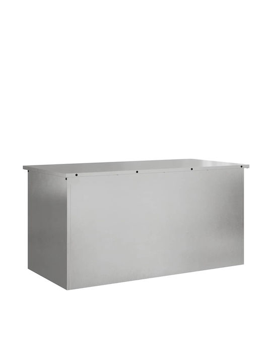 vidaXL Metallic Storage Box with Lid 100x50.5x50cm 1pcs