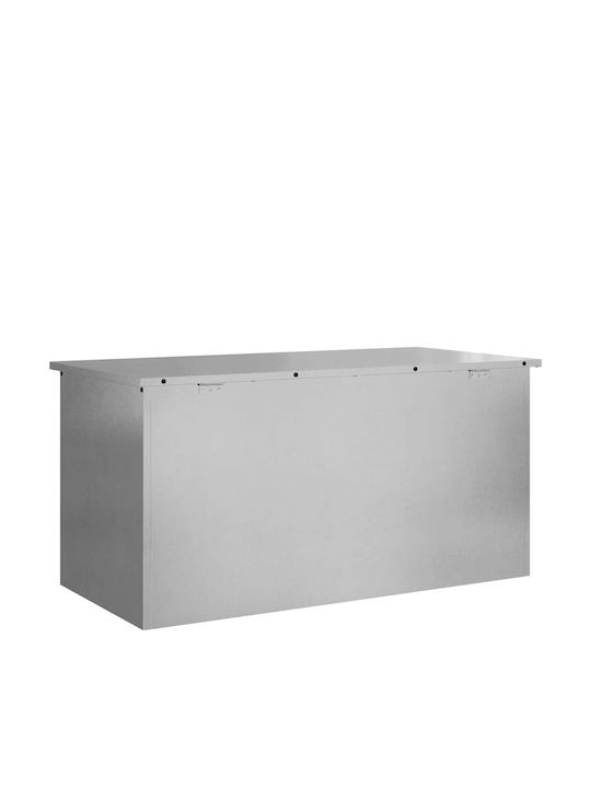 vidaXL Metallic Storage Box with Lid 100x50.5x50cm 1pcs