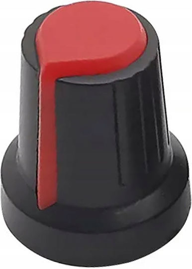 Rosfix 2x Potentiometer Knob 6mm Shaft Red 15x17mm
