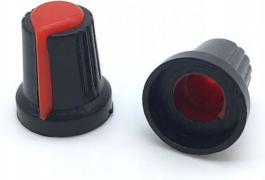 Rosfix 2x Potentiometer Knob 6mm Shaft Red 15x17mm