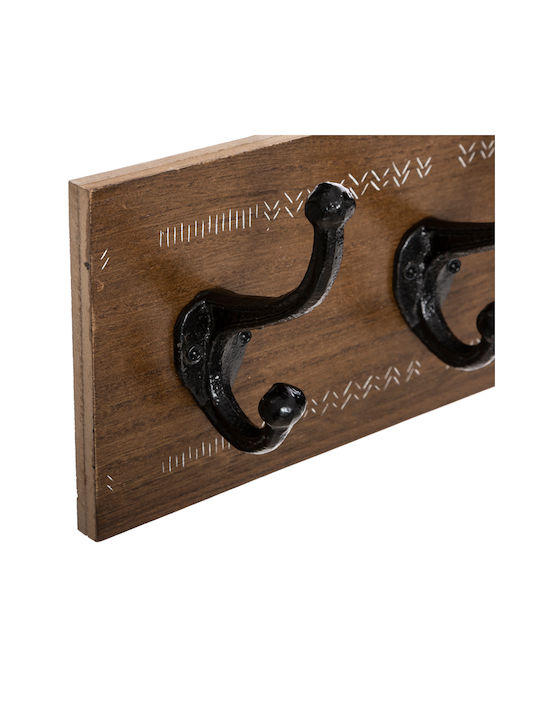 Pakketo Wall Hanger Terty Metal 10 Hooks Brown 50x13x8.5cm