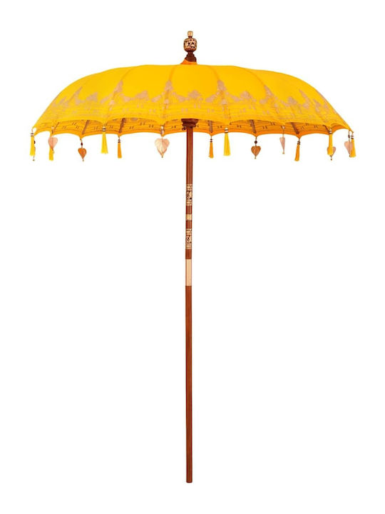 Umbrelă Rotundă Din Lemn Galbenă Φ2.5xÎ2.5m