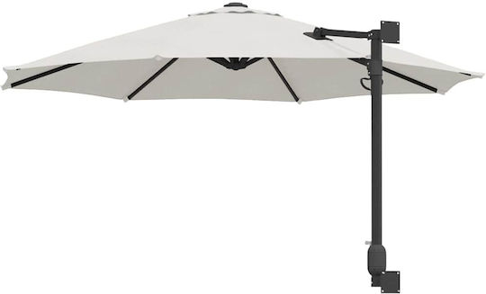 Wandmontierter Rundschirm aus Aluminium Beigen Durchmesser 2,5 m x Höhe 1,48 m