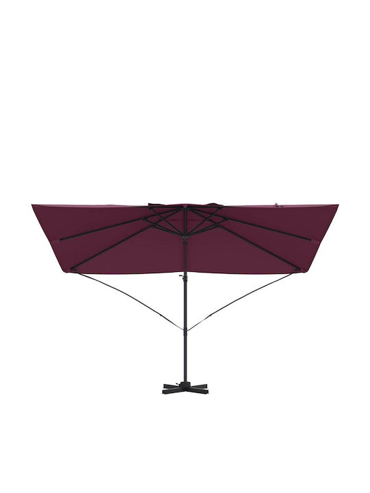 Umbrella Floor Metal Burgundy with Base 3.52x2.51m