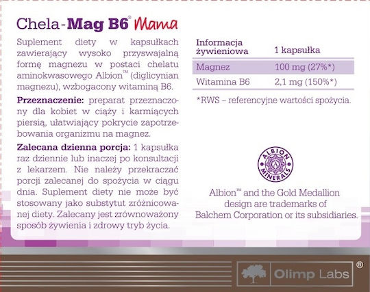 Olimp Sport Nutrition Chela-Mag B6 100mg 30 Capsule