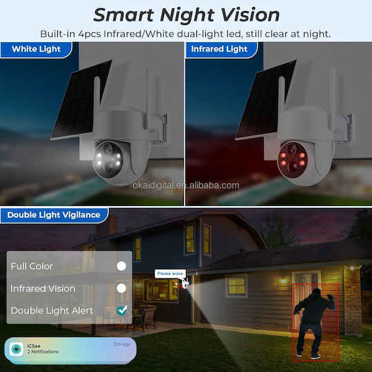 080250 IP Surveillance Camera Wi-Fi Full HD 1080p Waterproof Battery Powered with Two-Way Communication and Lens 3.6mm