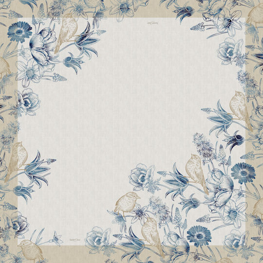 Saint Clair Checkered Stain Resistant Silver 145x145cm Saint Clair Checkered Stain Resistant Silver 145x145cm