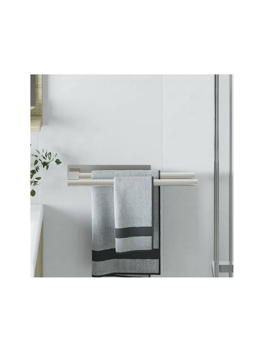 vidaXL Single Wall-Mounted Bathroom Shelf Unit ​40x9cm Inox Silver
