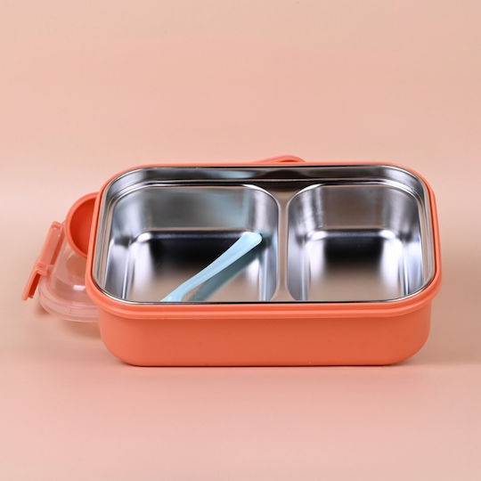 Uncle George Microwave Plastic Lunch Box Orange 1100ml