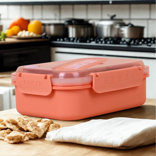 Uncle George Microwave Plastic Lunch Box Orange 1100ml