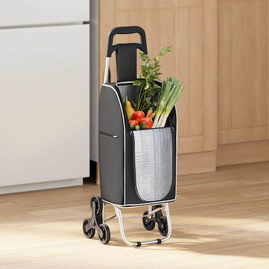 Stoff Einkaufswagen Klappbar Schwarz 33x36x30cm