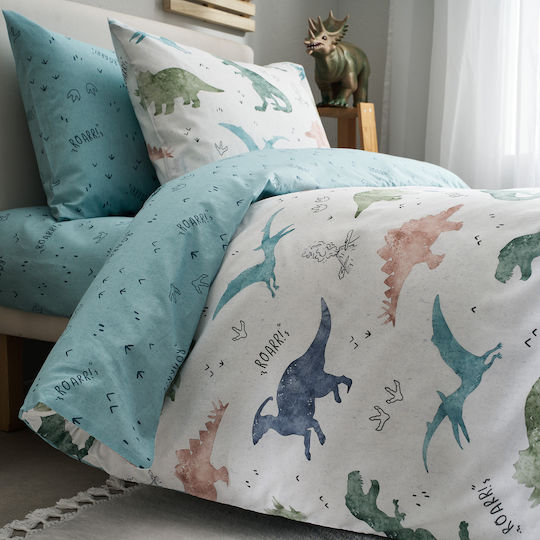 Vesta Home Чаршаф Единично с Ластик Памук Син 170x260см