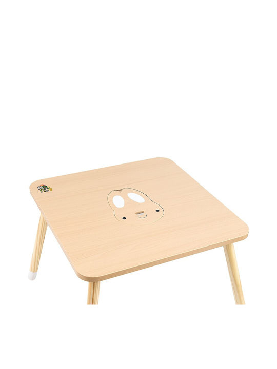 Cute Bunny Set Mese Pentru Copii Cu Scaune Pentru Vopsire Din Lemn Bej Moni