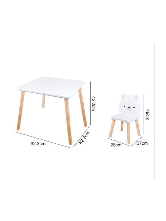 Kids Table for Painting made of Wood White Moni