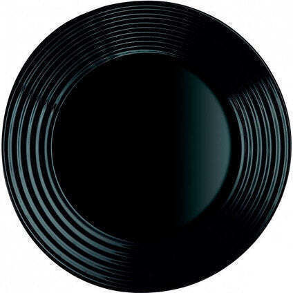 Luminarc Harena Πιάτο Ρηχό Γυάλινο Black με Διάμετρο 25cm