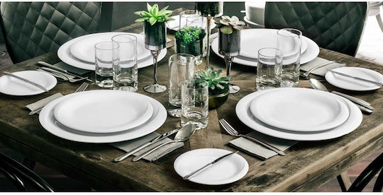 Güral Porselen Plate Shallow made of Porcelain White with Diameter 19cm
