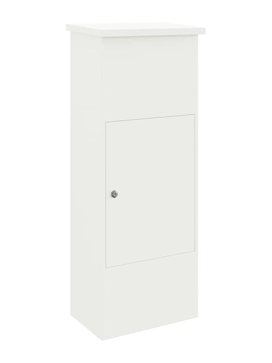 vidaXL Пощенска Кутия За Открито Inox В Бял Цвят 44.5x29x110.5см