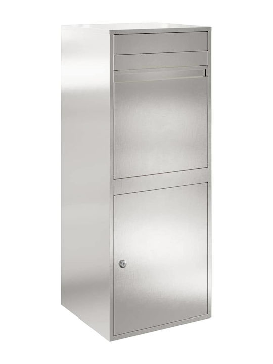 vidaXL Γραμματοκιβώτιο Εξωτερικού Χώρου Inox σε Μαύρο Χρώμα 41x38x103cm