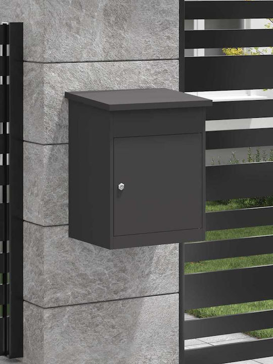 vidaXL Cutie Poștală Pentru Exterior Din Inox Culoare Neagră 44x35x59cm