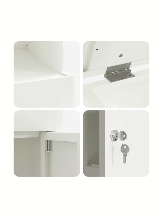 vidaXL Cutie Poștală Pentru Exterior Din Inox În Culoare Albă 44x35x59cm