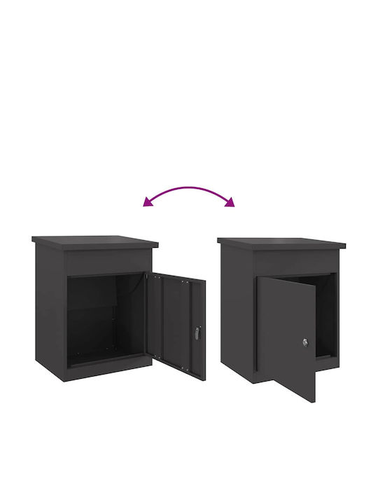 vidaXL Cutie Poștală Pentru Exterior Din Inox Culoare Neagră 44x35x59cm