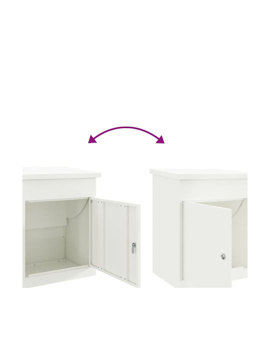vidaXL Cutie Poștală Pentru Exterior Din Inox În Culoare Albă 44x35x59cm