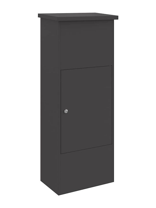 vidaXL Briefkasten Für Draußen Inox In Schwarz 44.5x29x110.5cm
