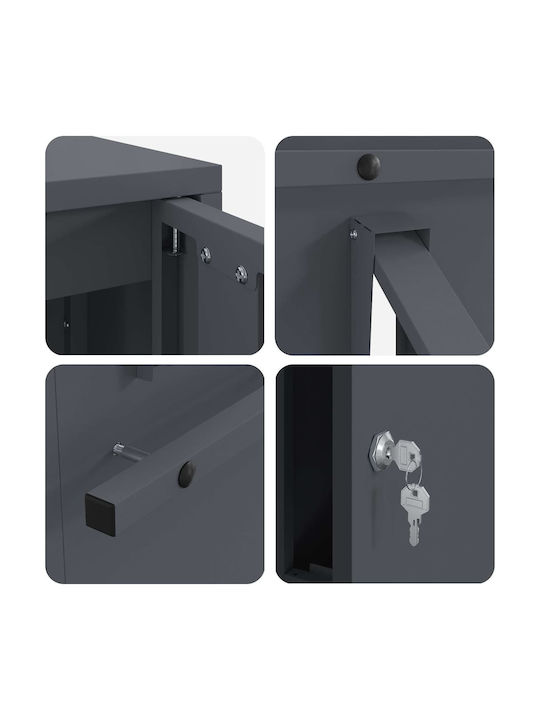 vidaXL Cutie Poștală pentru Exterior Inox în Culoarea Gri 30x23x55cm