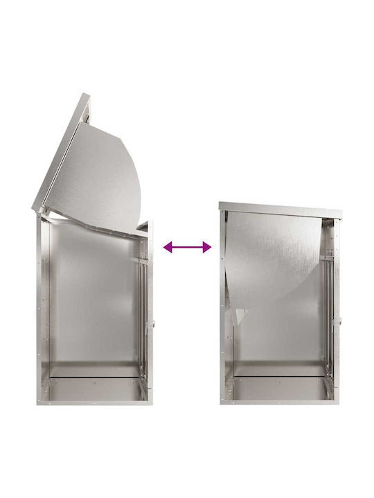 vidaXL Outdoor Mailbox Inox in Silver Color 44x35x59cm