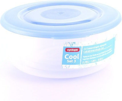 Cyclops Set Plastic Lunch Boxes Blue 3 Pieces