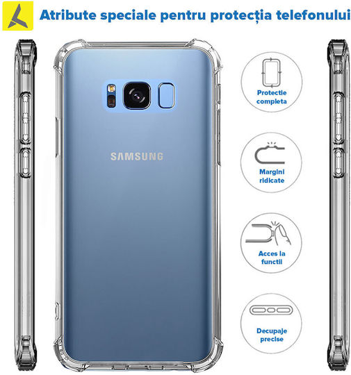 Samsung S8 Shockproof Case Transparent Silicone Anti-Drop Corners Plastic Back Cover Ishield Clear